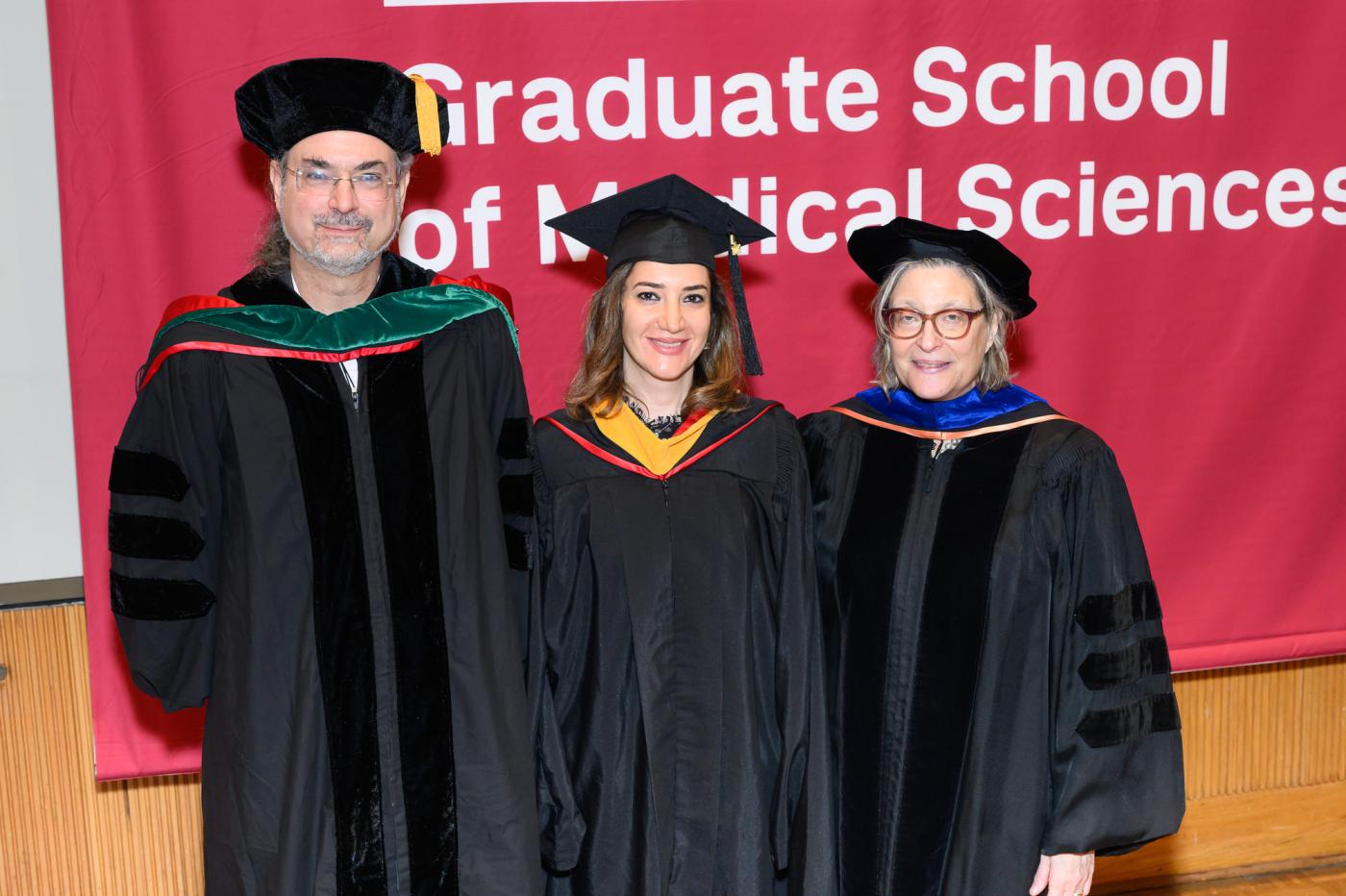   Dean David Eliezer, PhD; Romy Kallas, MSCTI, MD; and Dean Randi Silver, PhD